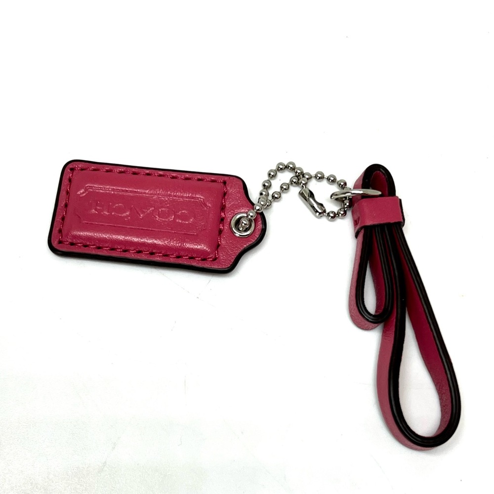 COACH Pink Small Leather Hang Tag